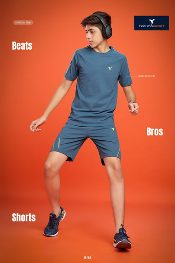 Boys Solid 4-way stretch shorts| B184 | PACK OF 6