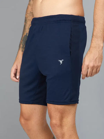 OR26 Men Solid Slim Fit Shorts with TECHNO DRY| NAVY