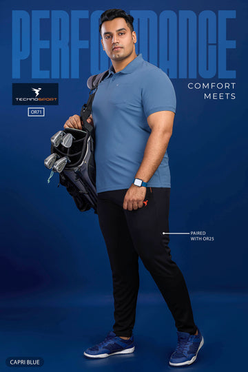 OR71 MENS POLO WITH POCKET PLUS SIZE | CAPRI BLUE