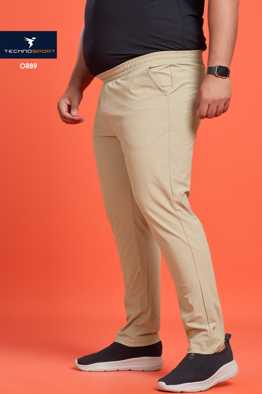 OR89 Men Solid Regular Fit Trackpants PLUS SIZE | KHAKI