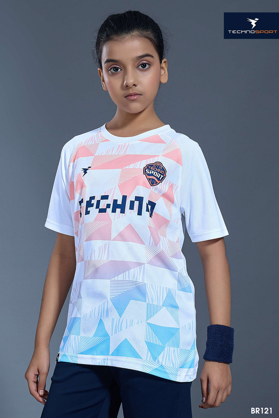 B121 Boys Printed Slim Fit Crew Neck T-shirt with TECHNOLITE | WHITE