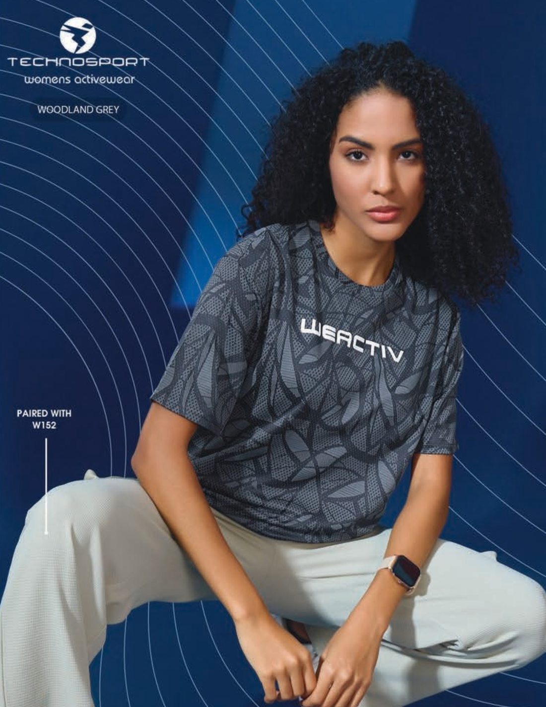 W150 Women Jacquard Boxy Fit Round Neck T-shirt with DOUBLE COOL | WOOLAND GREY