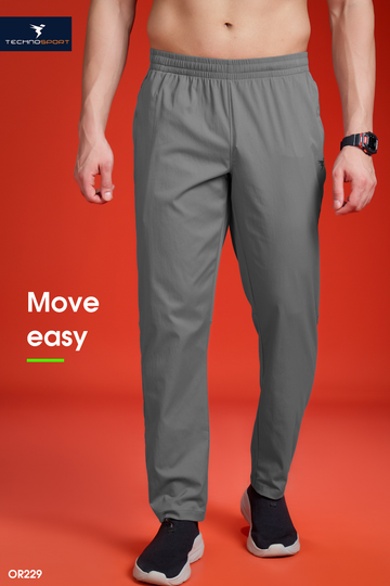 OR229 Men Solid Regular Fit Trackpants | light grey