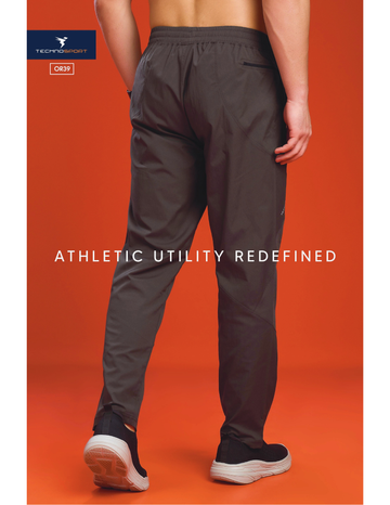 OR39 Men Solid Regular Fit Trackpants with BACK POCKET | Black Olive