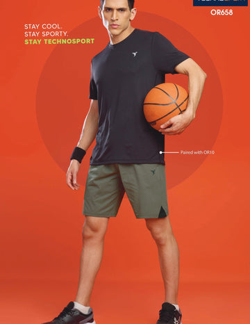 OR658 MEN SOLID 2WAY CUT & SEW RELAXFIT SHORTS | SMOKEY OLIVE