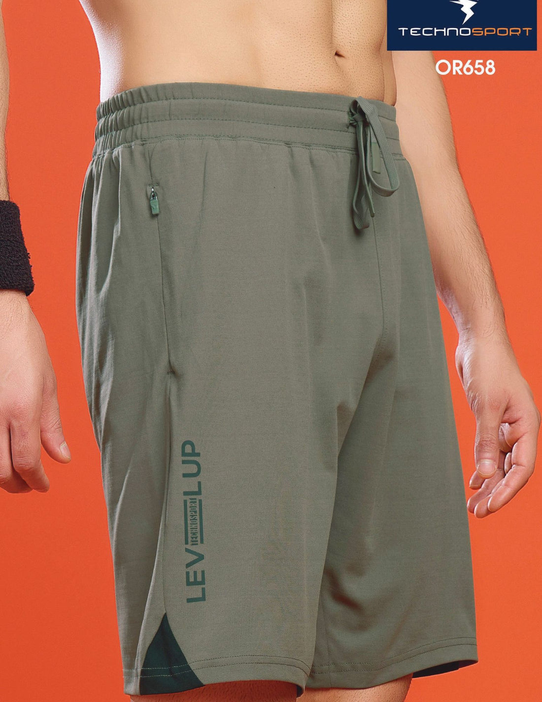 OR658 MEN SOLID 2WAY CUT & SEW RELAXFIT SHORTS | SMOKEY OLIVE