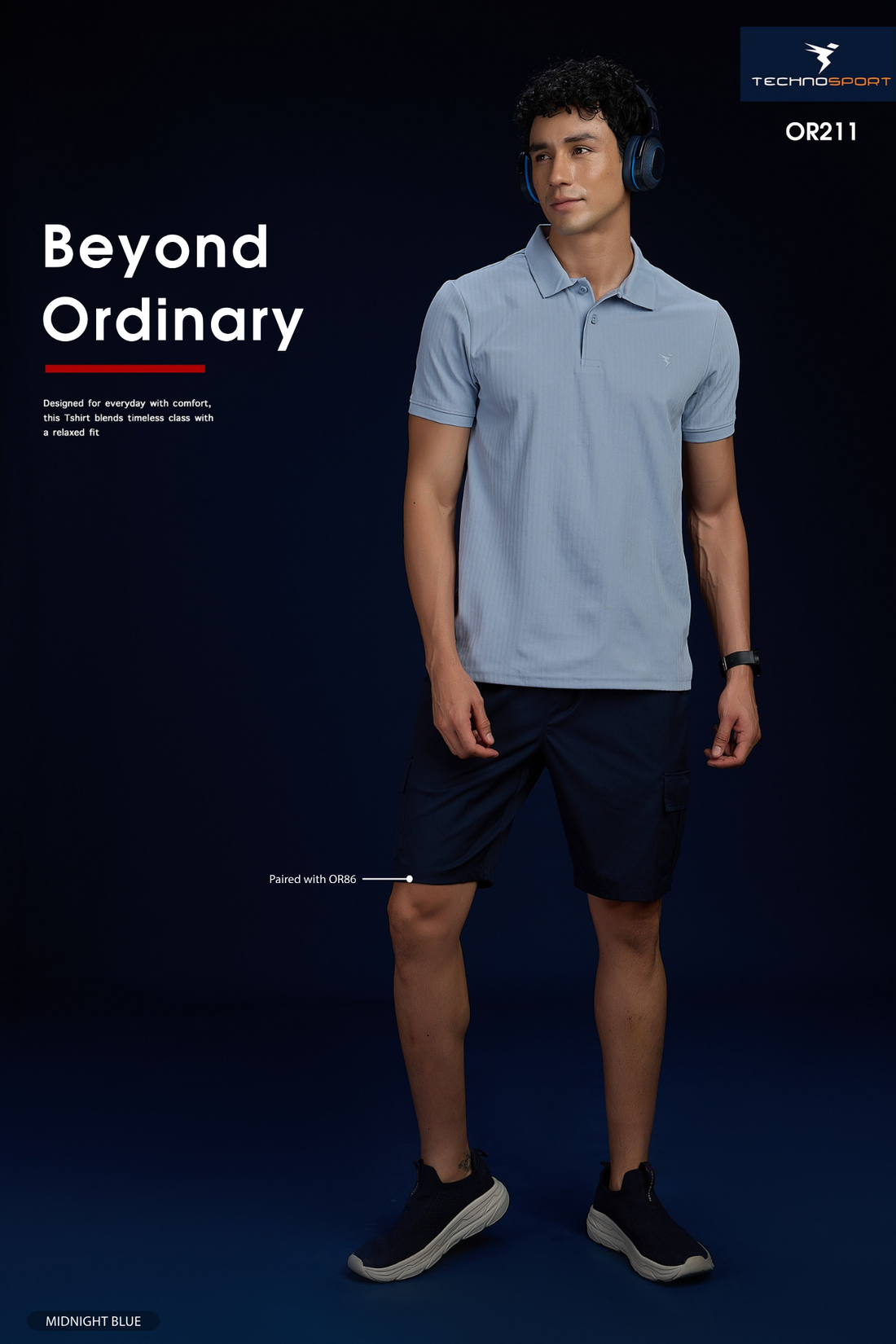 OR211 Mens Polo neck Half Sleeve | MIDNIGHT BLUE