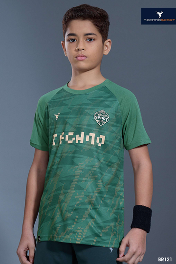 B121 Boys Printed Slim Fit Crew Neck T-shirt with TECHNOLITE | MYRTLE