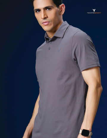 OR81 Mens 4-way stretch polo slimfit tshirt | GREY RIDGE