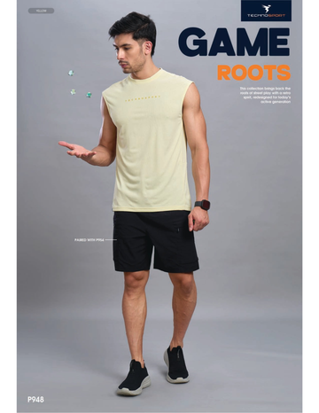 P948 Solid Crewneck Slimfit Sleeveless | Yellow