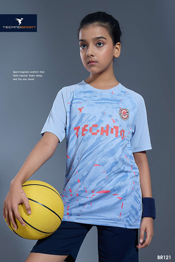 B121 Boys Printed Slim Fit Crew Neck T-shirt with TECHNOLITE | HEATHER