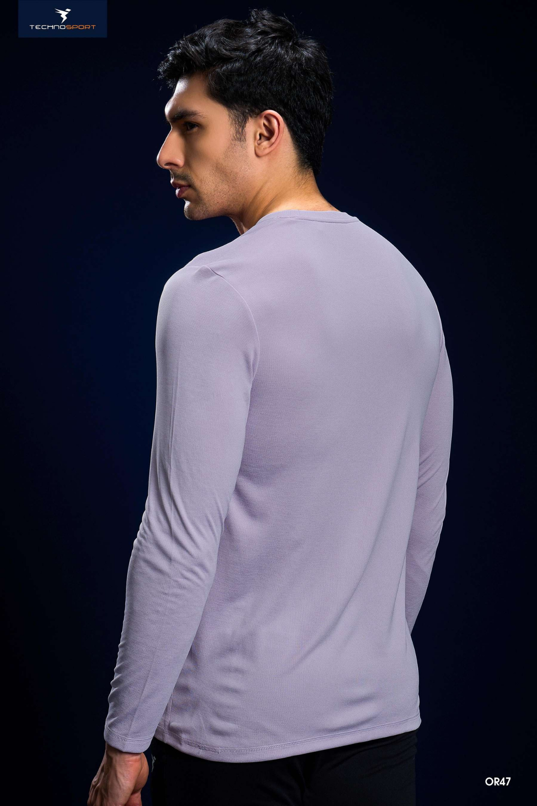 OR47 Men Melange Slim Fit Crew Neck T-shirt with DOUBLE COOL | LILAC