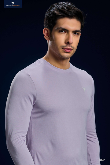 OR47 Men Melange Slim Fit Crew Neck T-shirt with DOUBLE COOL | LILAC