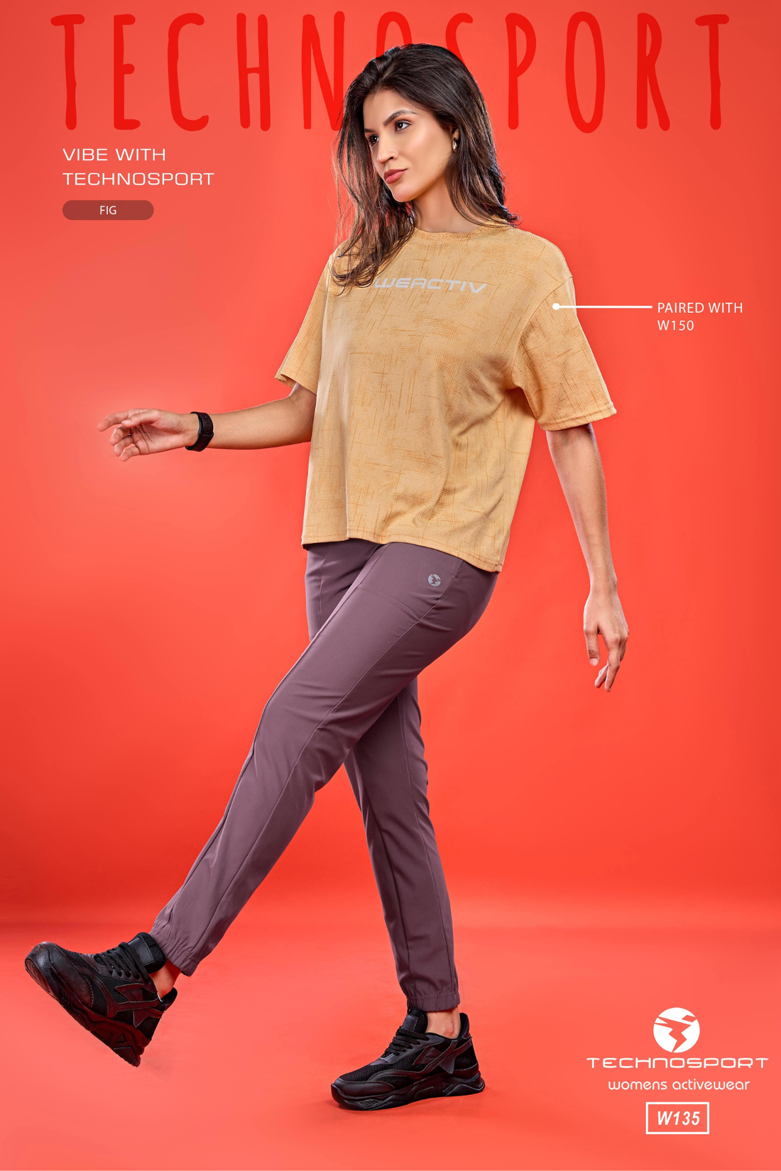 W135 Women Solid Relax Fit Joggers with DURACOOL | FIG