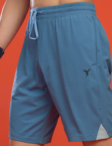 OR658 MEN SOLID 2WAY CUT & SEW RELAXFIT SHORTS | BLUE STONE
