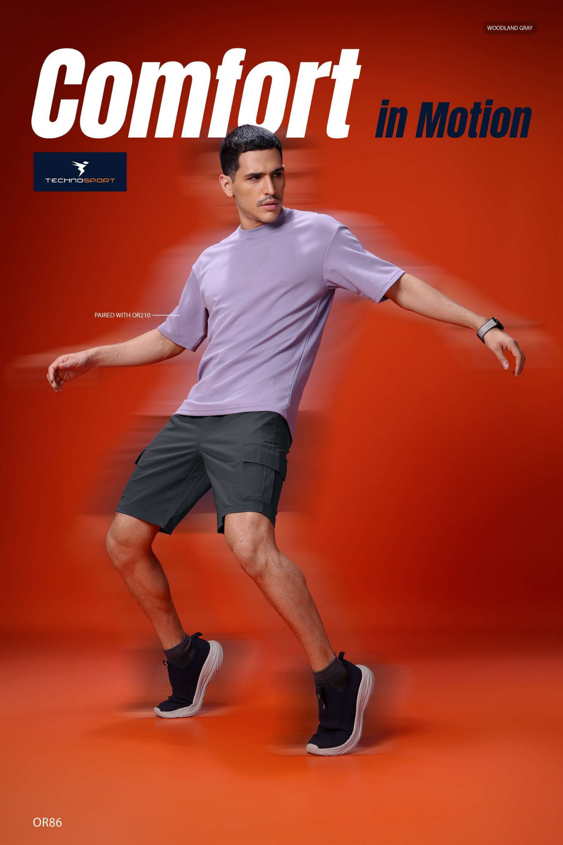 OR86 DOOM CARGO SHORTS | Men Solid Slim Fit Shorts | WOOLAND GREY