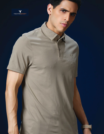 OR81 Mens 4-way stretch polo slimfit tshirt | OYESTER GREY