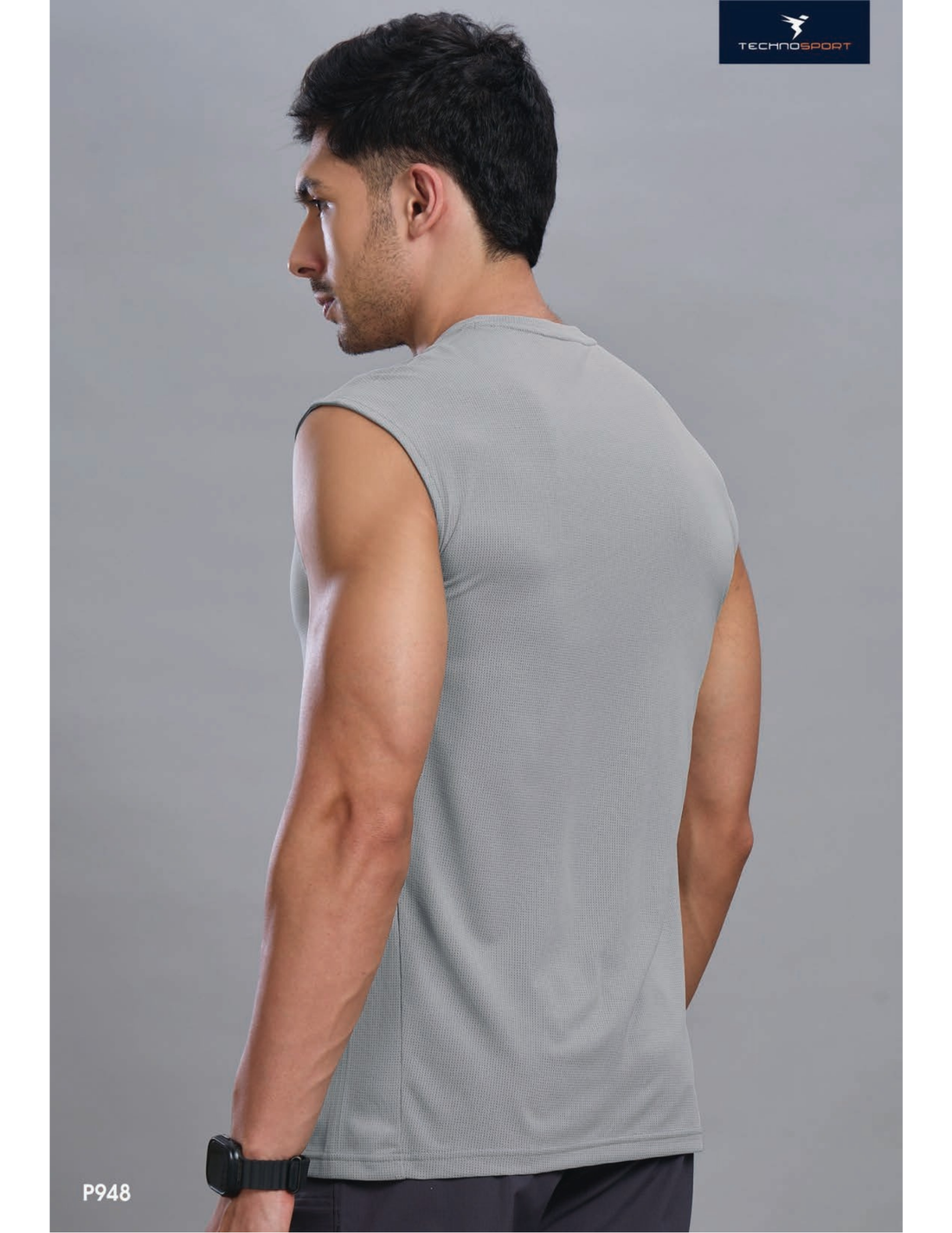 P948 Solid Crewneck Slimfit Sleeveless | Ash