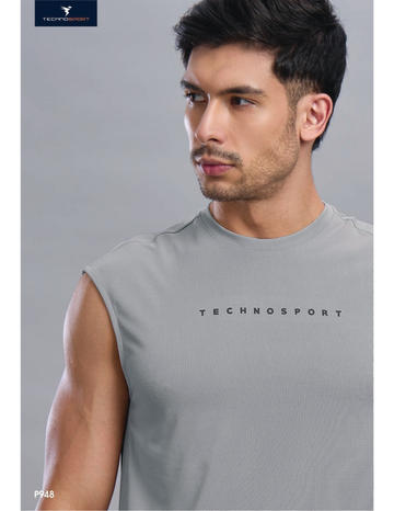 P948 Solid Crewneck Slimfit Sleeveless | Ash
