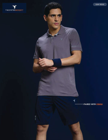 OR701 Mens solid POLO slimfit half sleeve tshirt| GRAY RIDGE
