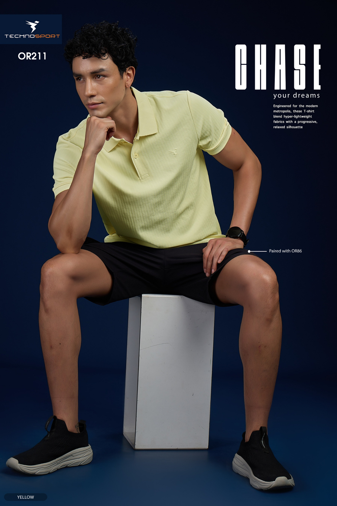 OR211 Mens Polo neck Half Sleeve | YELLOW