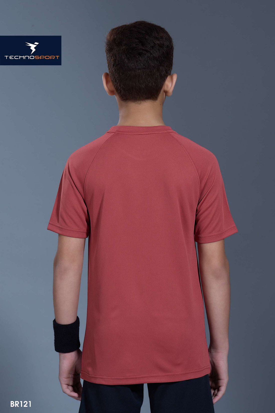B121 Boys Printed Slim Fit Crew Neck T-shirt with TECHNOLITE | MARSALA