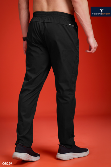 OR229 Men Solid Regular Fit Trackpants | BLACK