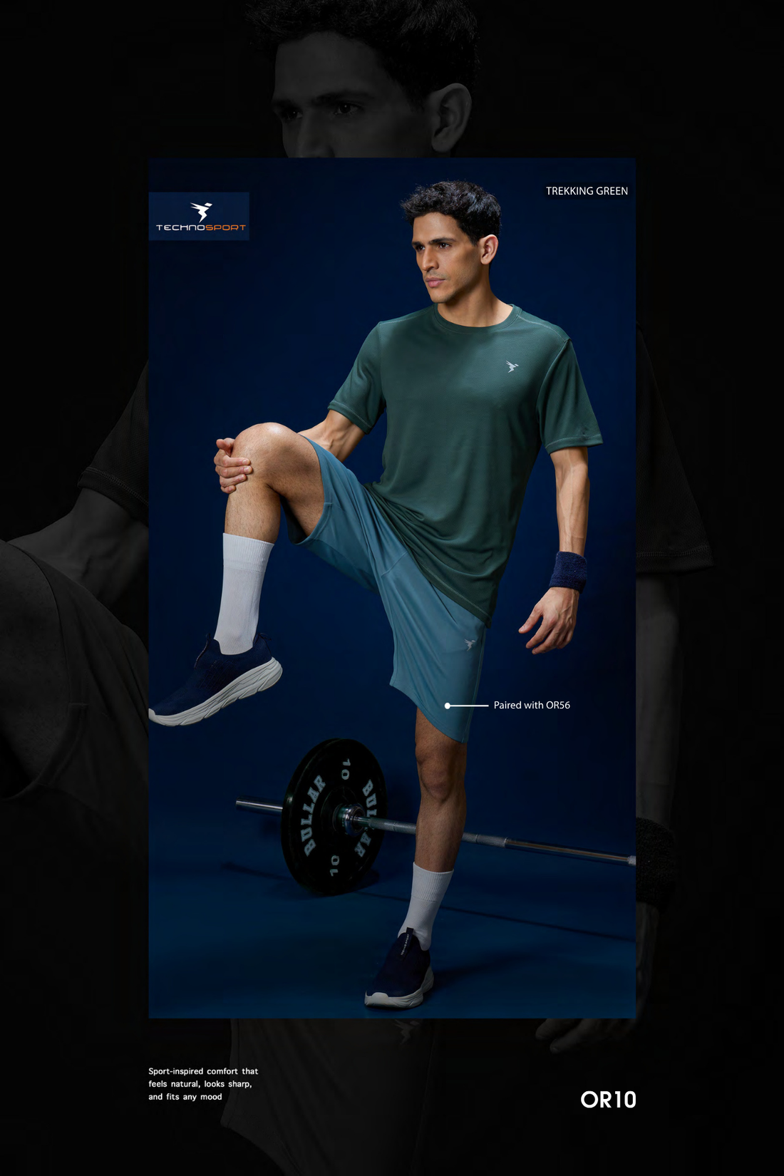 OR10 Men Solid Slim Fit Crew Neck T-shirt with TECHNO COOL+ | TREKKING GREEN