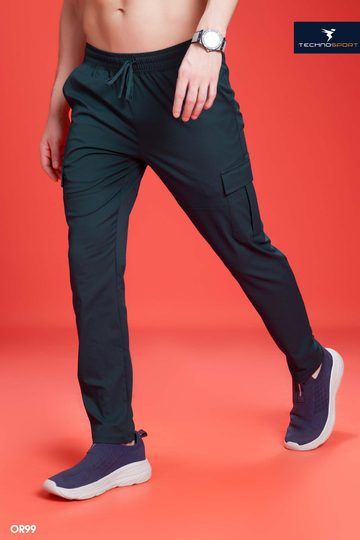 OR99 Men Solid Relax Fit Sports Cargo Trackpants| gulf coast