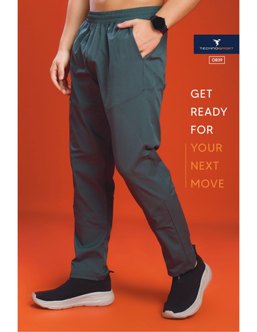OR39 Men Solid Regular Fit Trackpants with BACK POCKET | Trekking Green