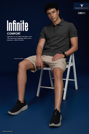 OR211 Mens Polo neck Half Sleeve | WOODLAND GREY