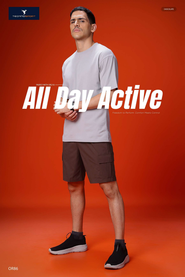 OR86 DOOM CARGO SHORTS | Men Solid Slim Fit Shorts | CHOCOLATE A