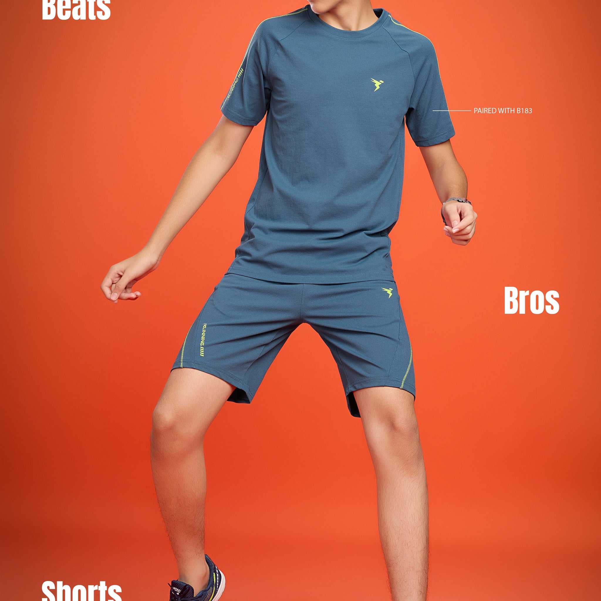 Boys Solid 4-way stretch shorts| B184 | PACK OF 6