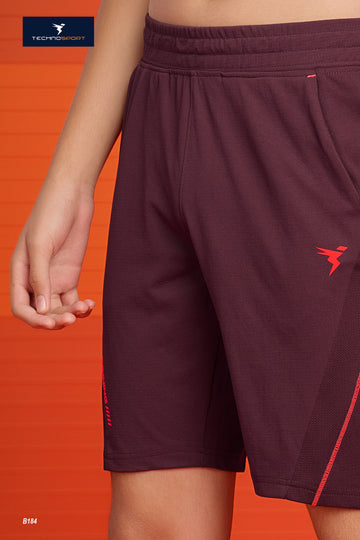 Boys Solid 4-way stretch shorts | B184 | MAROON