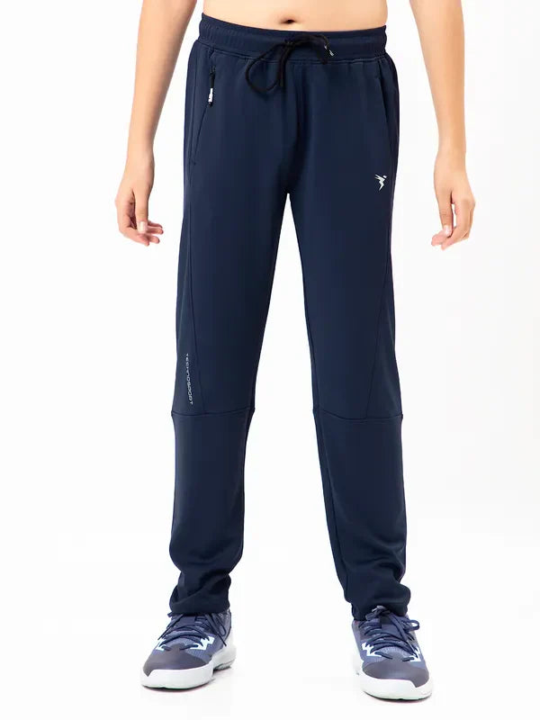 OR25 Men Solid Slim Fit Trackpants with TECHNO DRY | NAVY BLUE