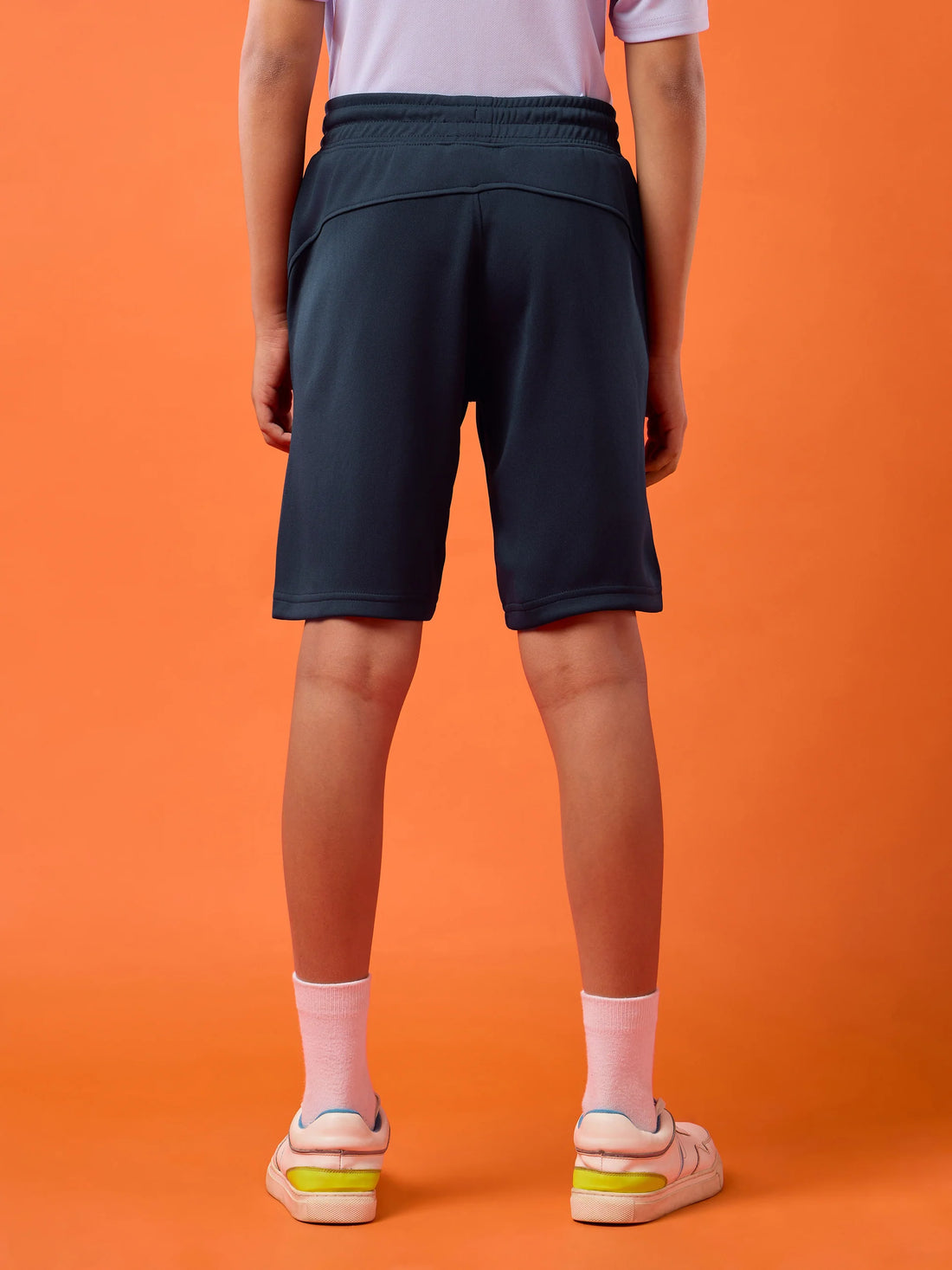 BR26 Boys Solid Slim Fit Shorts with TECHNO GUARD | NAVY  BLUE