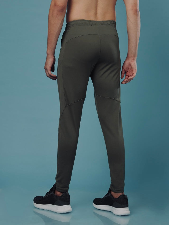 OR25 Men Solid Slim Fit Trackpants with TECHNO DRY | PINE GREEN