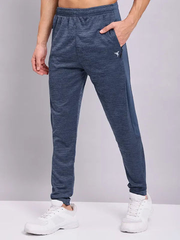OR19 Men Melange Slim Fit Trackpants with TECHNO DRY | VINTAGE INDIGO
