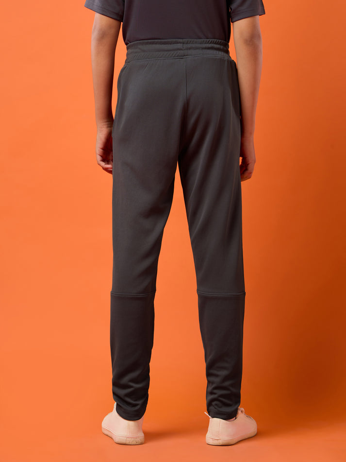 BR25 Boys Solid Slim Fit Trackpants with TECHNO GUARD | Woodland Grey