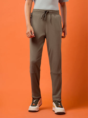 BR25 Boys Solid Slim Fit Trackpants with TECHNO GUARD | SMOKEY OLIVE