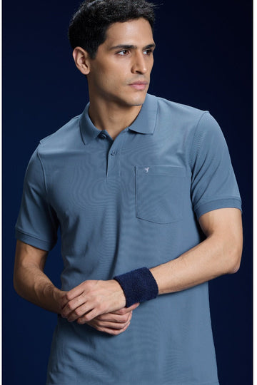 OR71 POLO NECK WITH POCKET | BLUE STONE