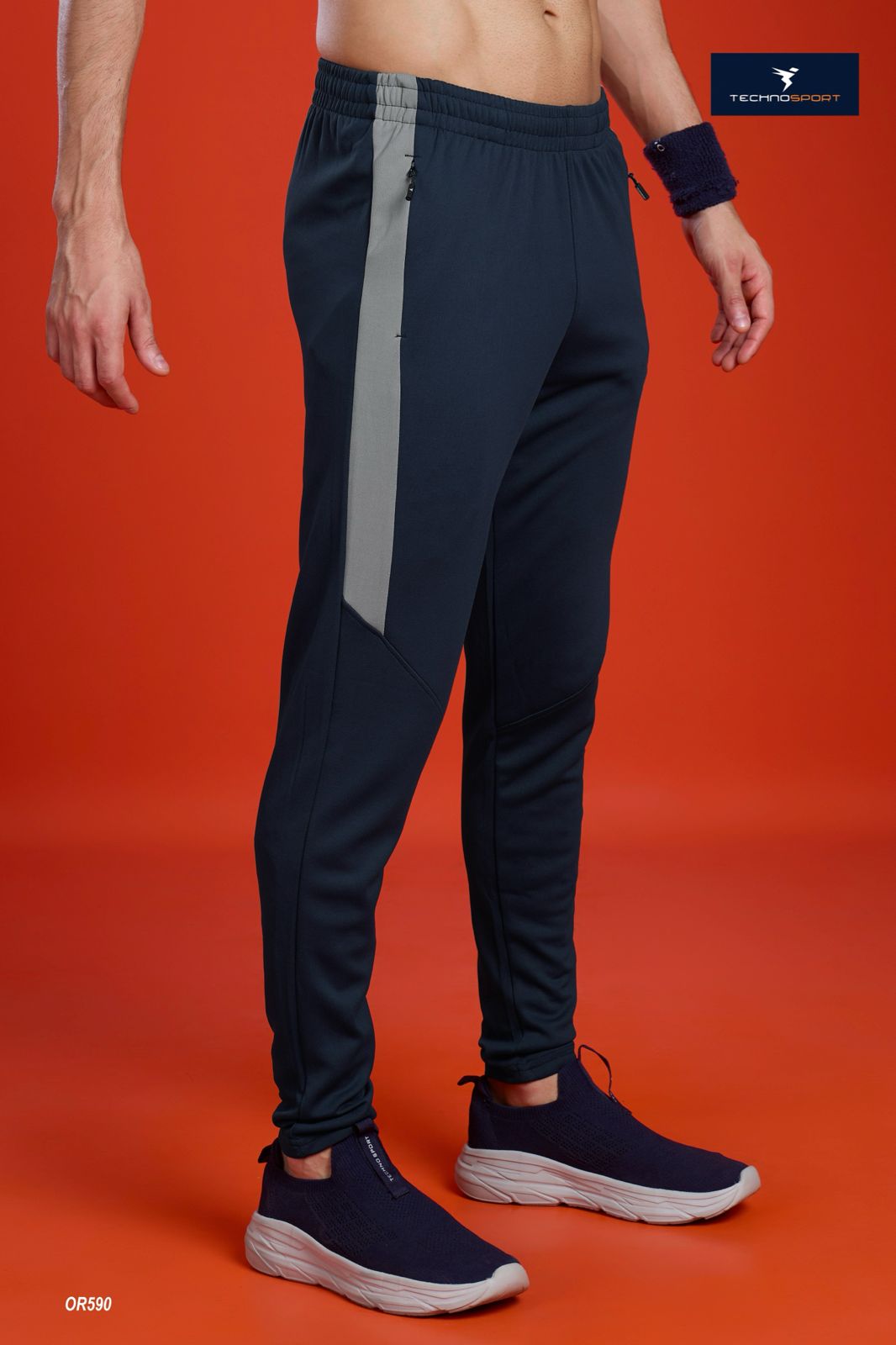 OR590 Men Solid Slim Fit Trackpants with ELASTO PLUS |Navy blue