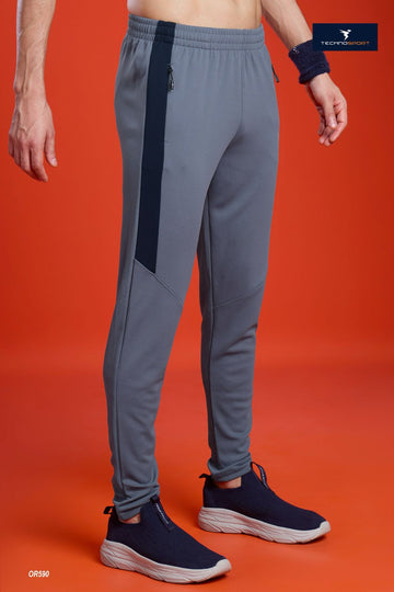 OR590 Men Solid Slim Fit Trackpants with ELASTO PLUS | Vintage indigo