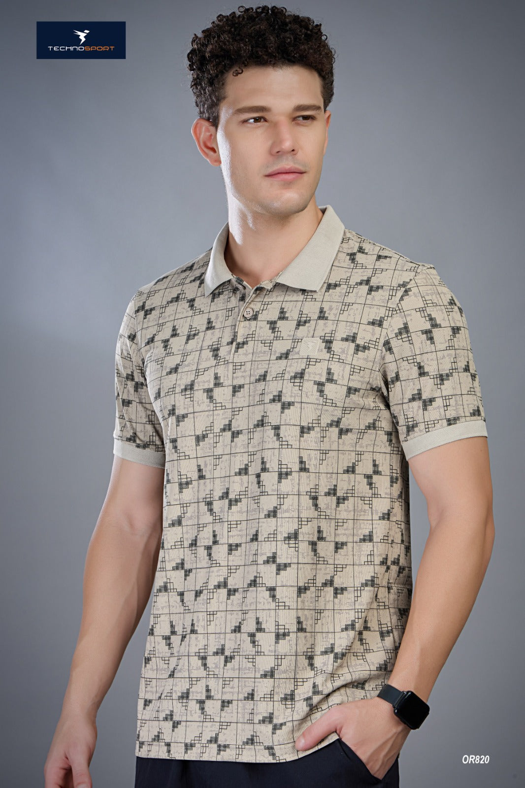 OR820 MEN POLO PRINTED HALF SLEEVE TSHIRT | MIRAGE MATRIX