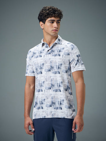 OR821 Men Printed Slim Fit Polo T-shirt with TECHNOCOOL+ | Shapecraft