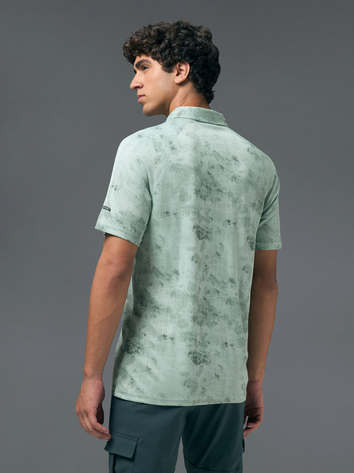 OR821 Men Printed Slim Fit Polo T-shirt with TECHNOCOOL+ | MOON TRACE