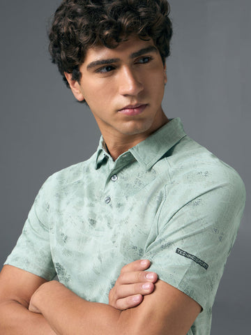 OR821 Men Printed Slim Fit Polo T-shirt with TECHNOCOOL+ | MOON TRACE