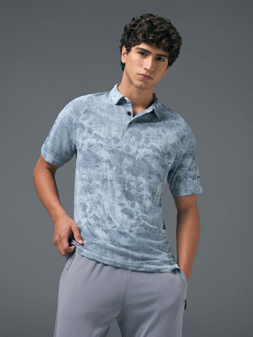 OR821 Men Printed Slim Fit Polo T-shirt with TECHNOCOOL+ | SKY TRACE