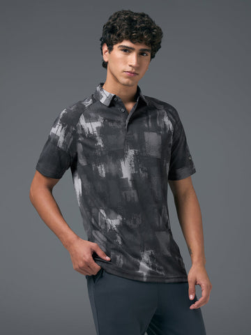 OR821 Men Printed Slim Fit Polo T-shirt with TECHNOCOOL+ | DARK HUSH
