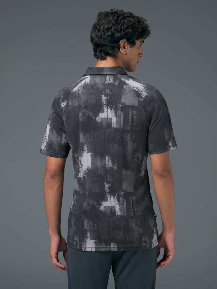OR821 Men Printed Slim Fit Polo T-shirt with TECHNOCOOL+ | DARK HUSH